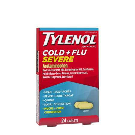 Tylenol Tylenol Cold & Flu Severe Tylenol 24 Caplets, PK48 3027026